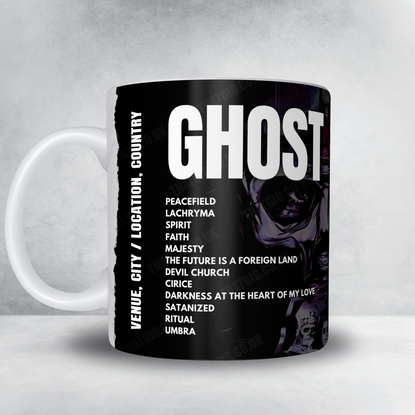 Ghost Setlist Mug - AO Arena, Manchester - April 15th, 2025