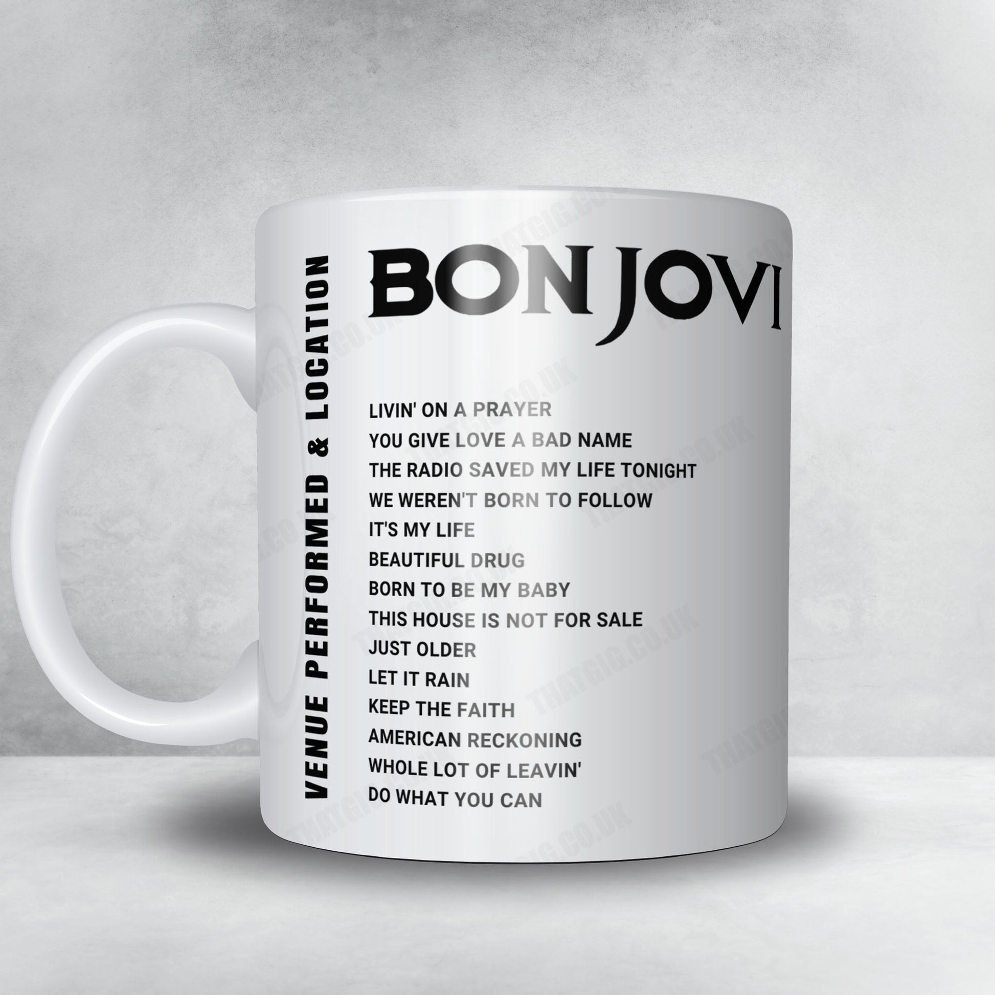 Bon Jovi Setlist Mug - Amalie Arena, Tampa - April 15th, 2022