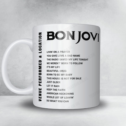 Bon Jovi Setlist Mug - Amalie Arena, Tampa - April 15th, 2022