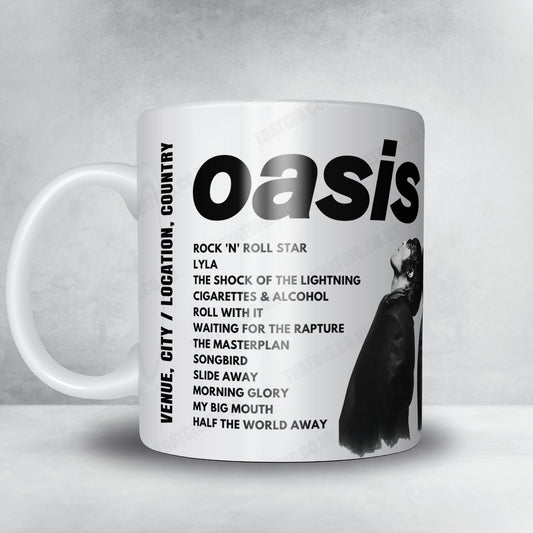 Oasis Setlist Mug - Nelson Mandela Forum, Florence - February 24th, 2009