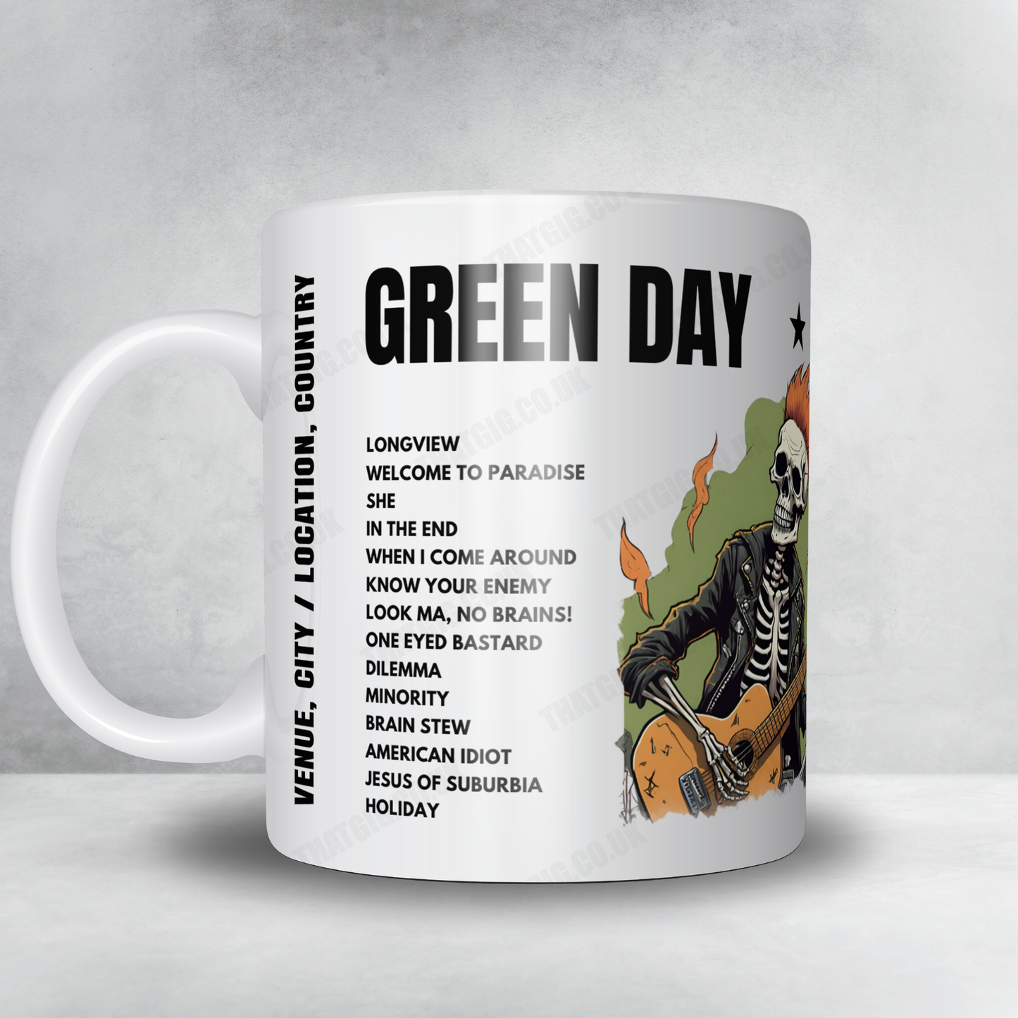 Green Day Setlist Mug - ENGIE Stadium, Sydney - March 3rd, 2025