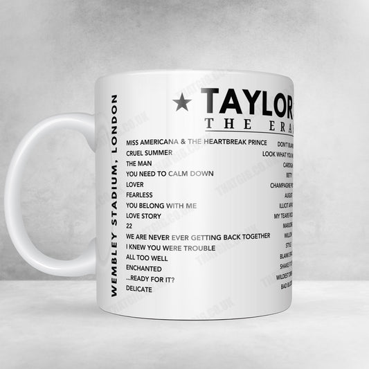 Taylor Swift Setlist Mug - Wembley Stadium, London - August 19th, 2024
