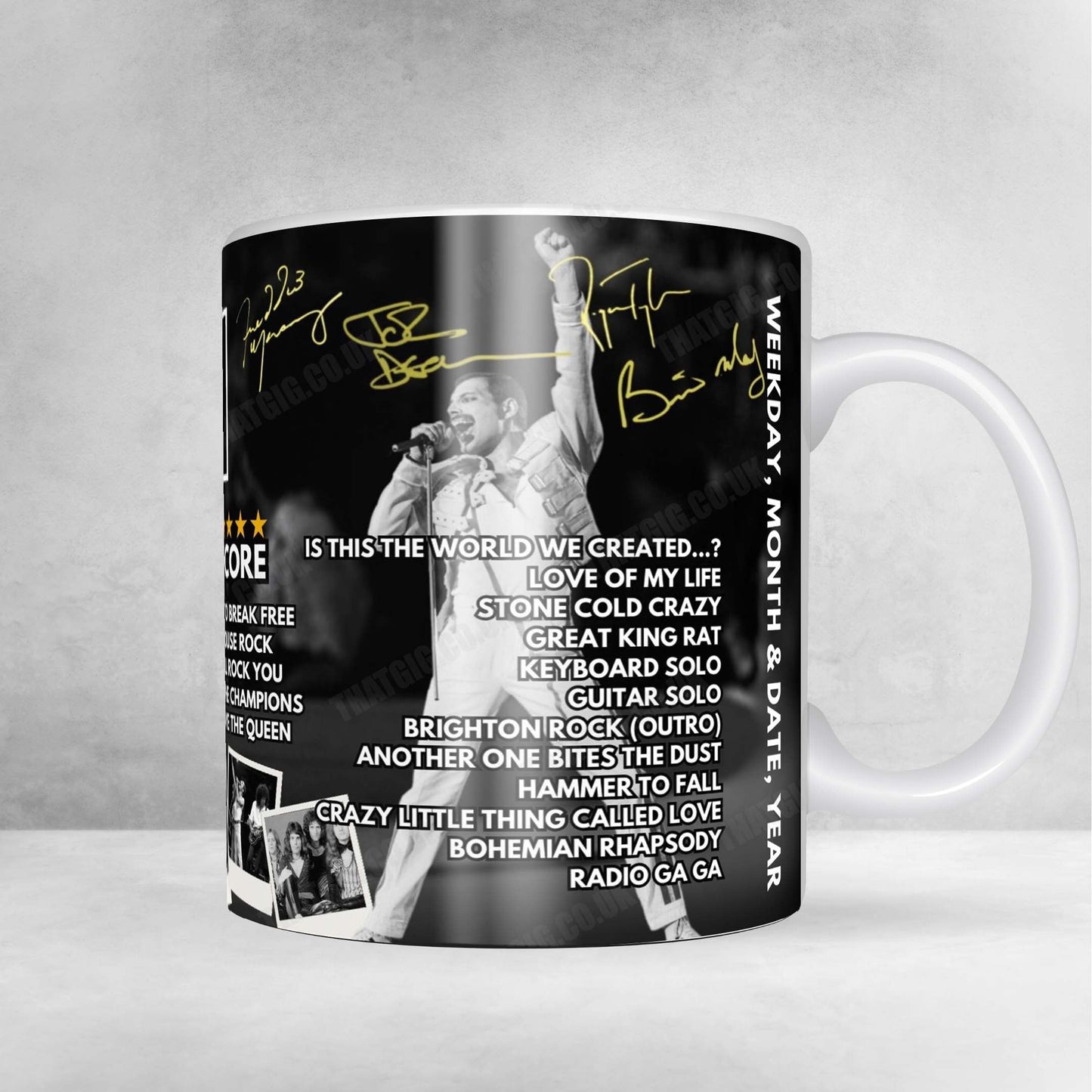 Queen Setlist Mug - RDS Simmonscourt, Dublin - August 28th, 1984
