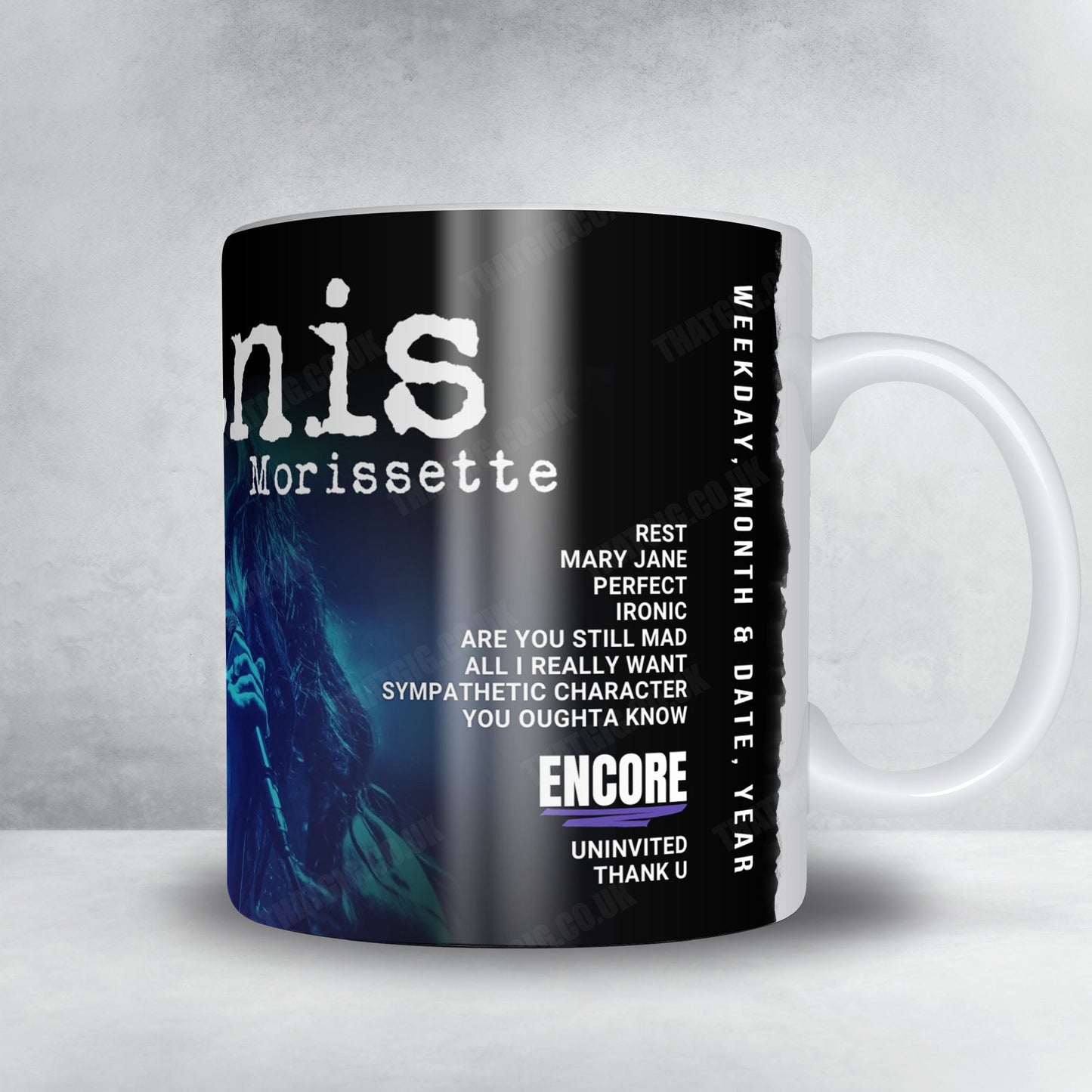 Alanis Morissette Setlist Mug - Illinois State Fairgrounds Grandstand, Springfield - August 13th, 2023