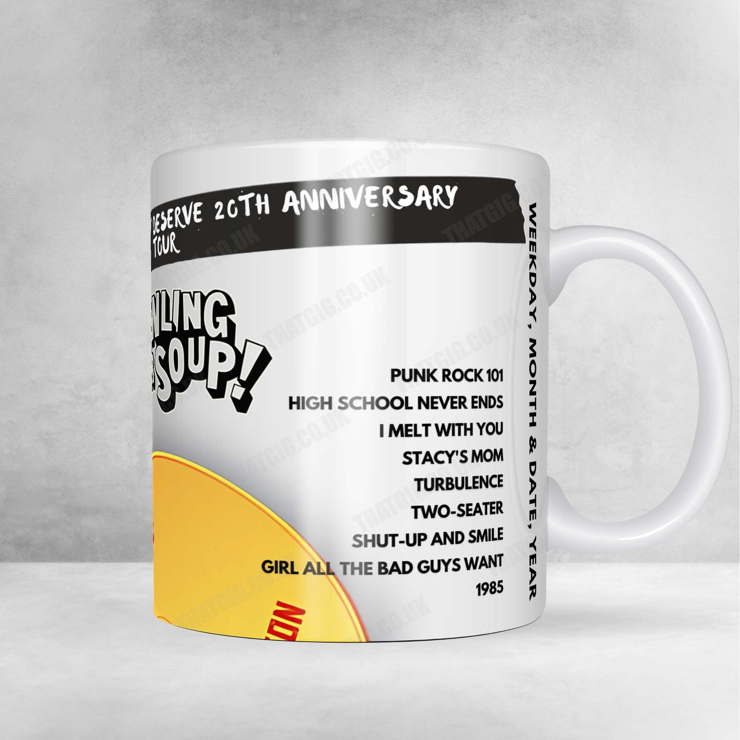 Bowling for Soup Setlist Mug - Brighton Centre, Brighton - February 14th, 2025