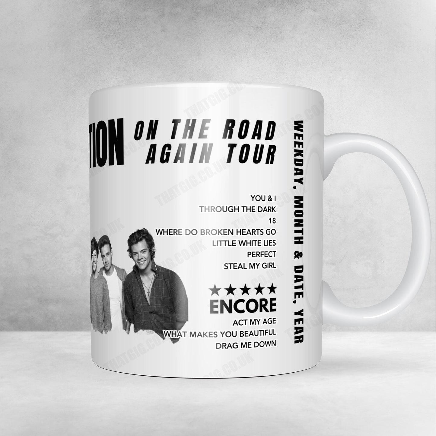 One Direction Setlist Mug - Metro Radio Arena, Newcastle upon Tyne, England - October 26th, 2015