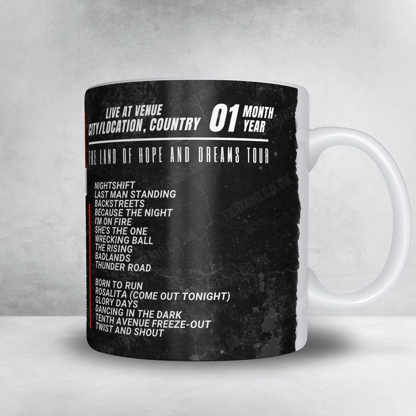 Bruce Springsteen Setlist Mug - State Farm Arena, Atlanta - May 2nd, 2026