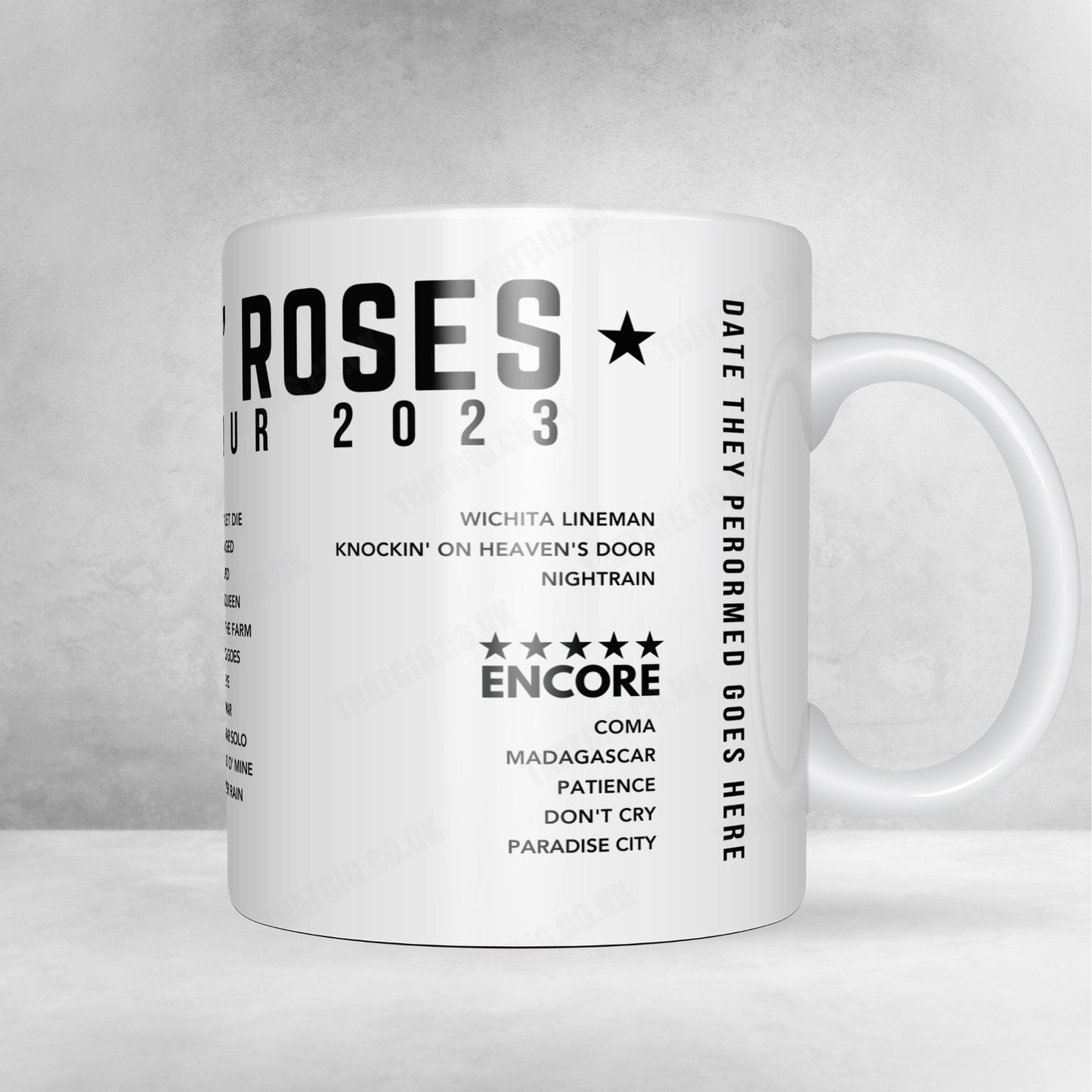 Guns N’ Roses Setlist Poster - Rogers Place, Edmonton - October 19th, 2023