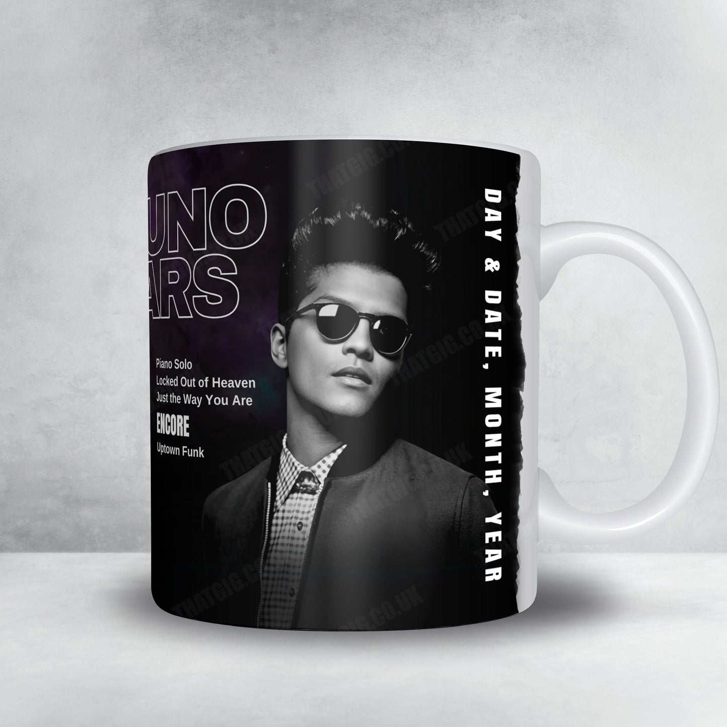 Bruno Mars Setlist Mug - Dolby Live at Park MGM, Las Vegas - December 30th, 2021