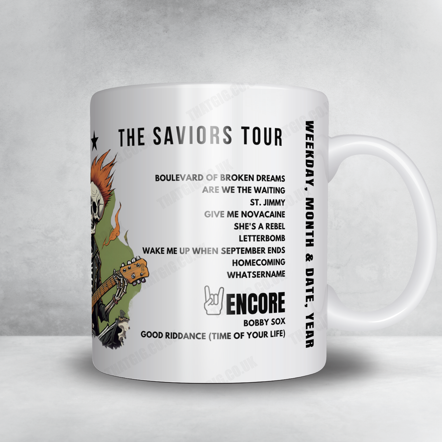 Green Day Setlist Mug - ENGIE Stadium, Sydney - March 3rd, 2025