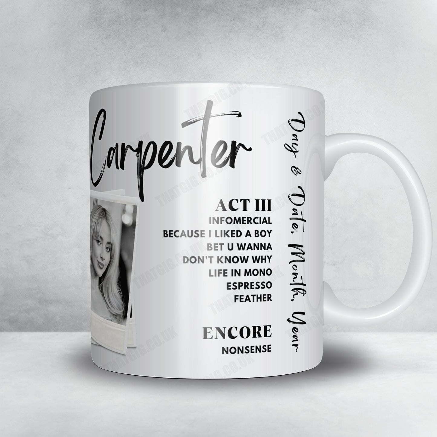 Sabrina Carpenter Setlist Mug - Kia Forum, Inglewood, CA, USA - November 17th, 2024