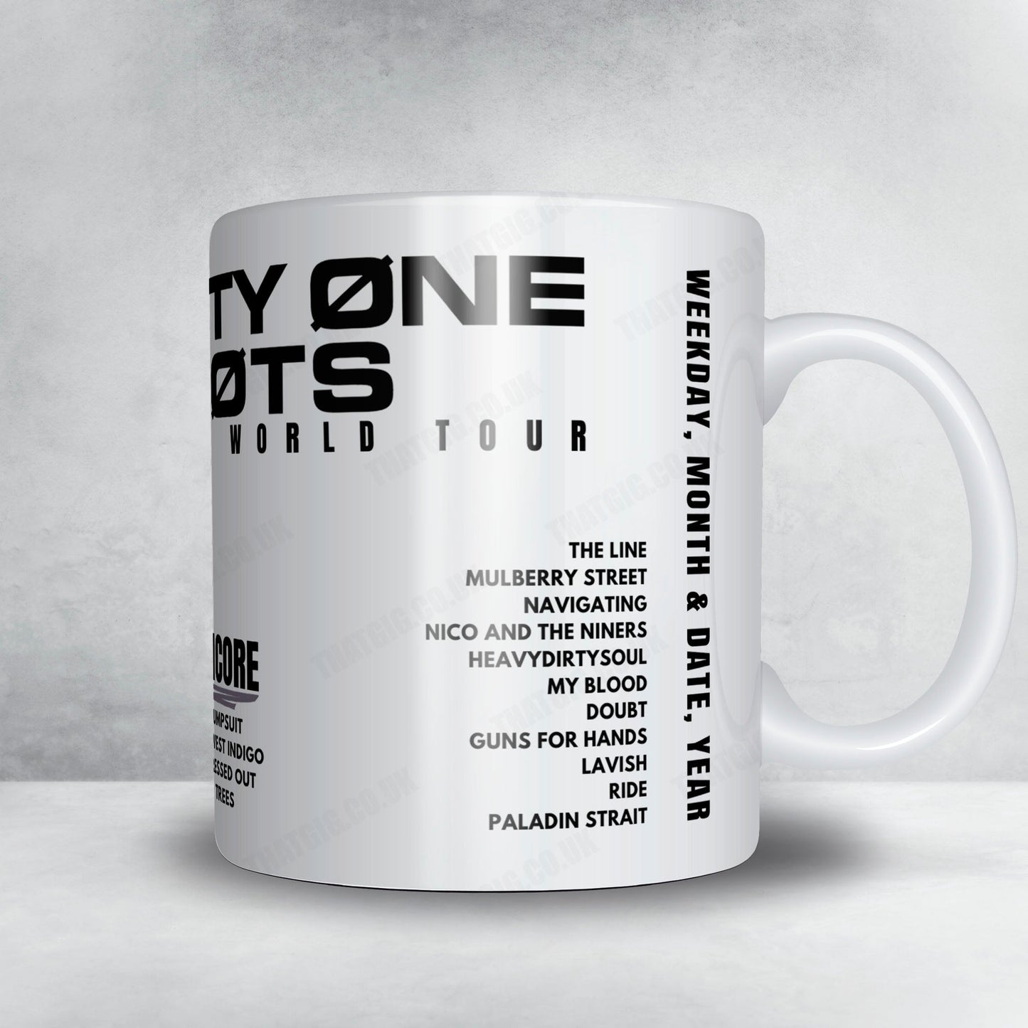 twenty one pilots Setlist Mug - Kia Center, Orlando - September 11th, 2024