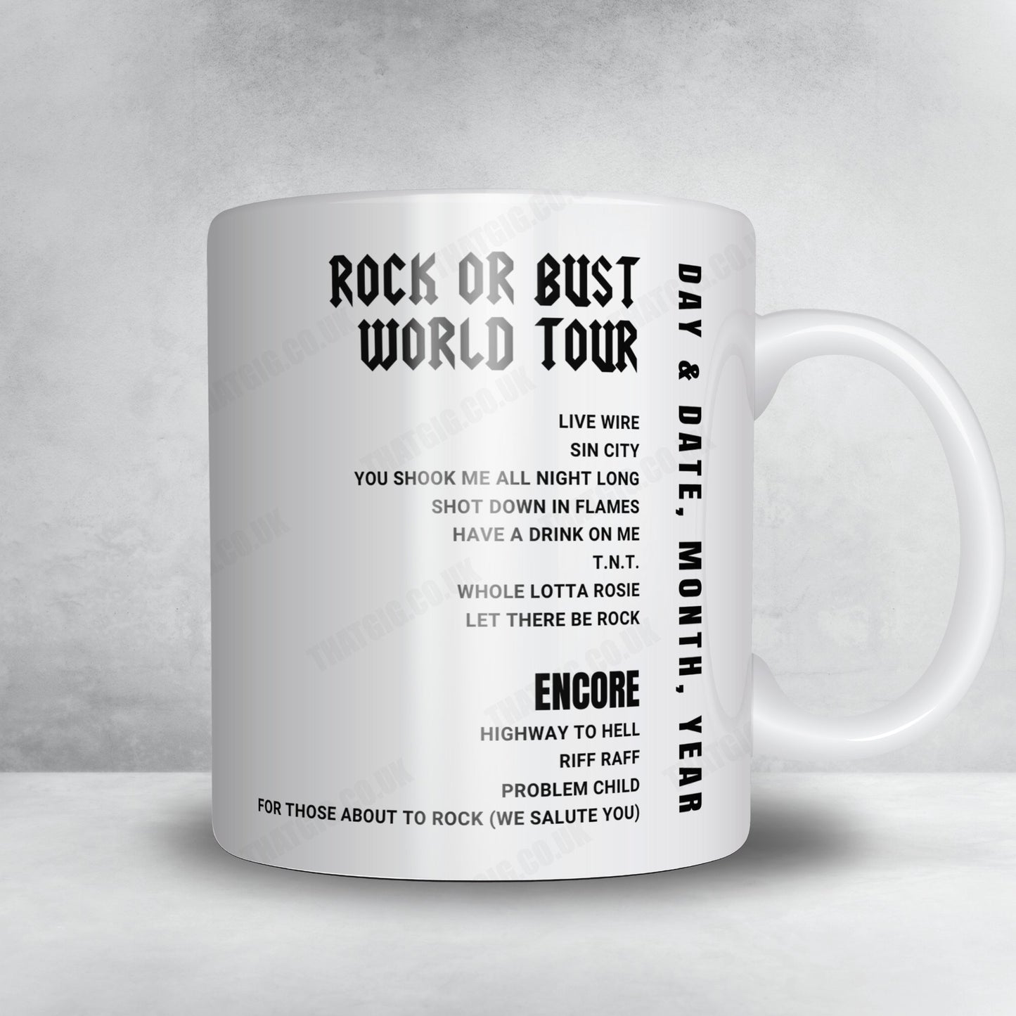 AC/DC Setlist Mug - The Palace of Auburn Hills, Auburn Hills - September 9th, 2016