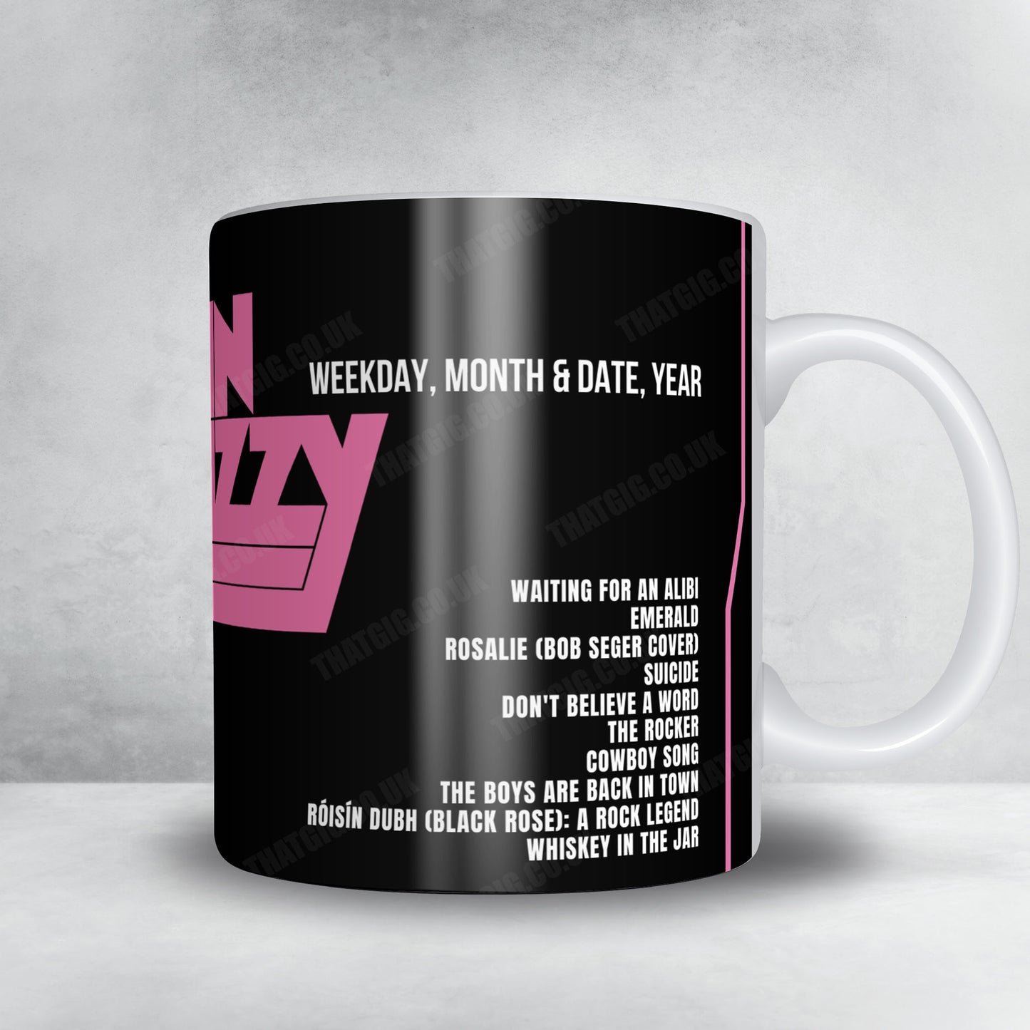 Thin Lizzy Setlist Mug - Sport Campus Lange Munte, Kortrijk - August 10th, 2019