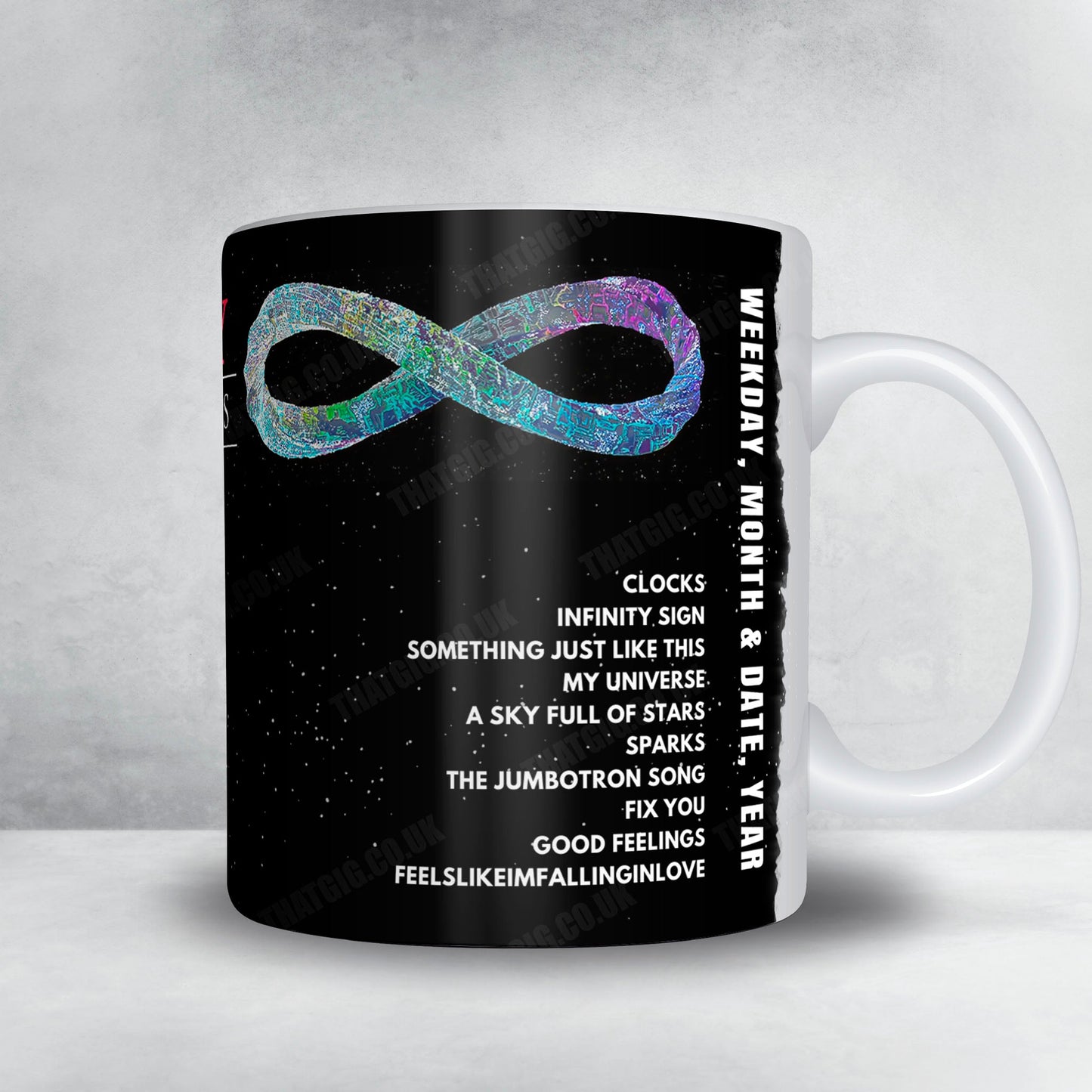 Coldplay Setlist Mug - Narendra Modi Stadium, Ahmedabad - January 25th, 2025