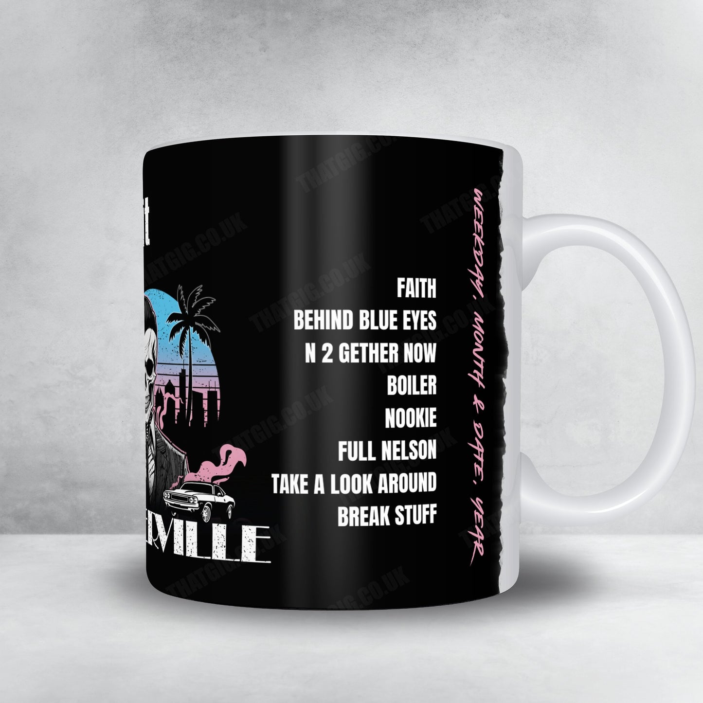 Limp Bizkit Setlist Mug - Ruoff Music Center, Noblesville, IN, USA - July 21st, 2024