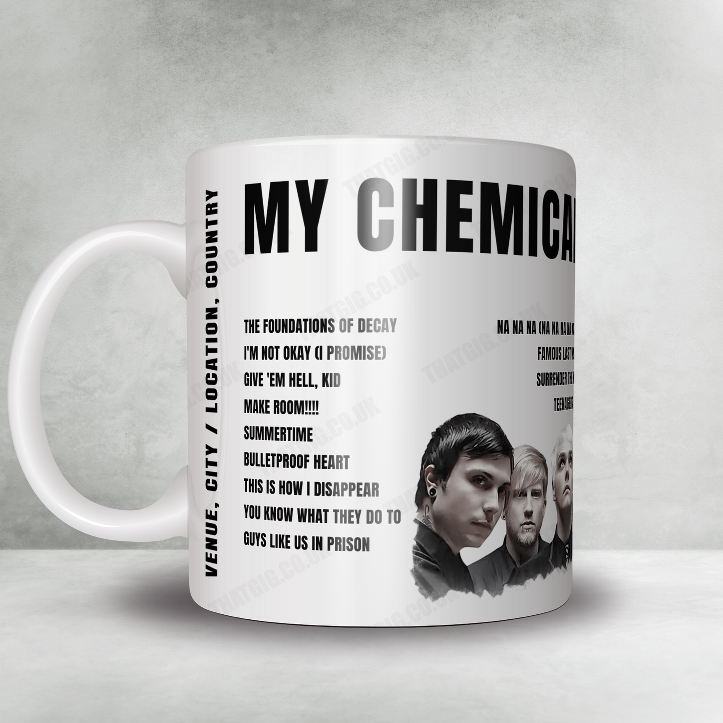 My Chemical Romance Setlist Mug - FLA Live Arena, Sunrise - September 24th, 2022