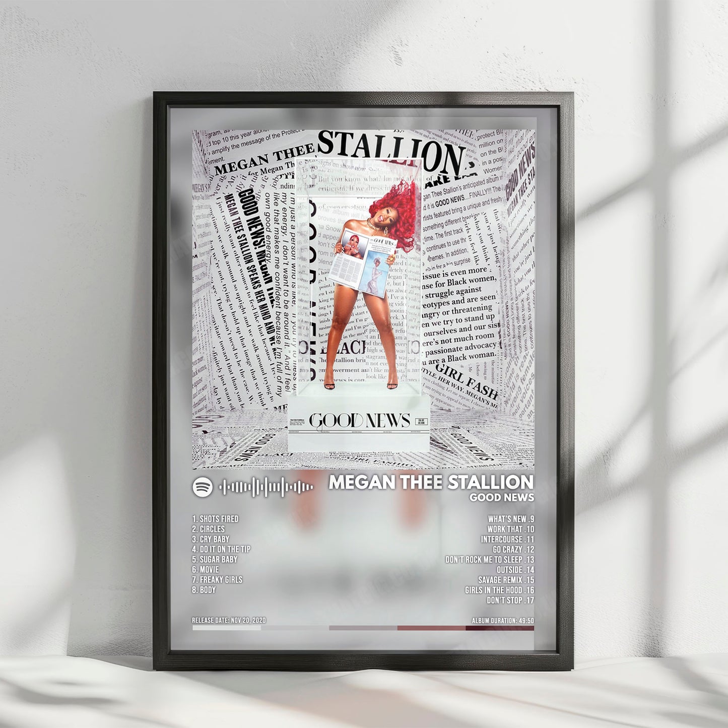 Megan Thee Stallion "Good News" Album Cover Poster - with Complete Tracklist