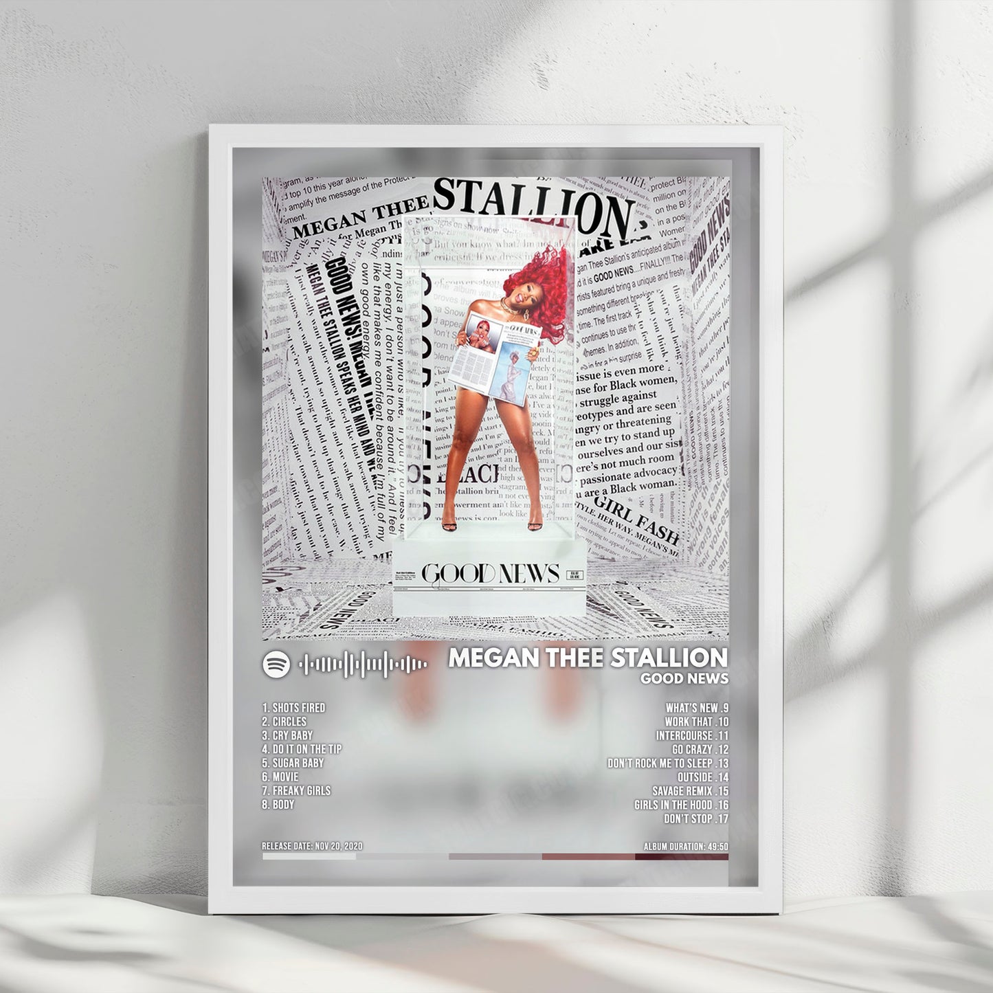 Megan Thee Stallion "Good News" Album Cover Poster - with Complete Tracklist