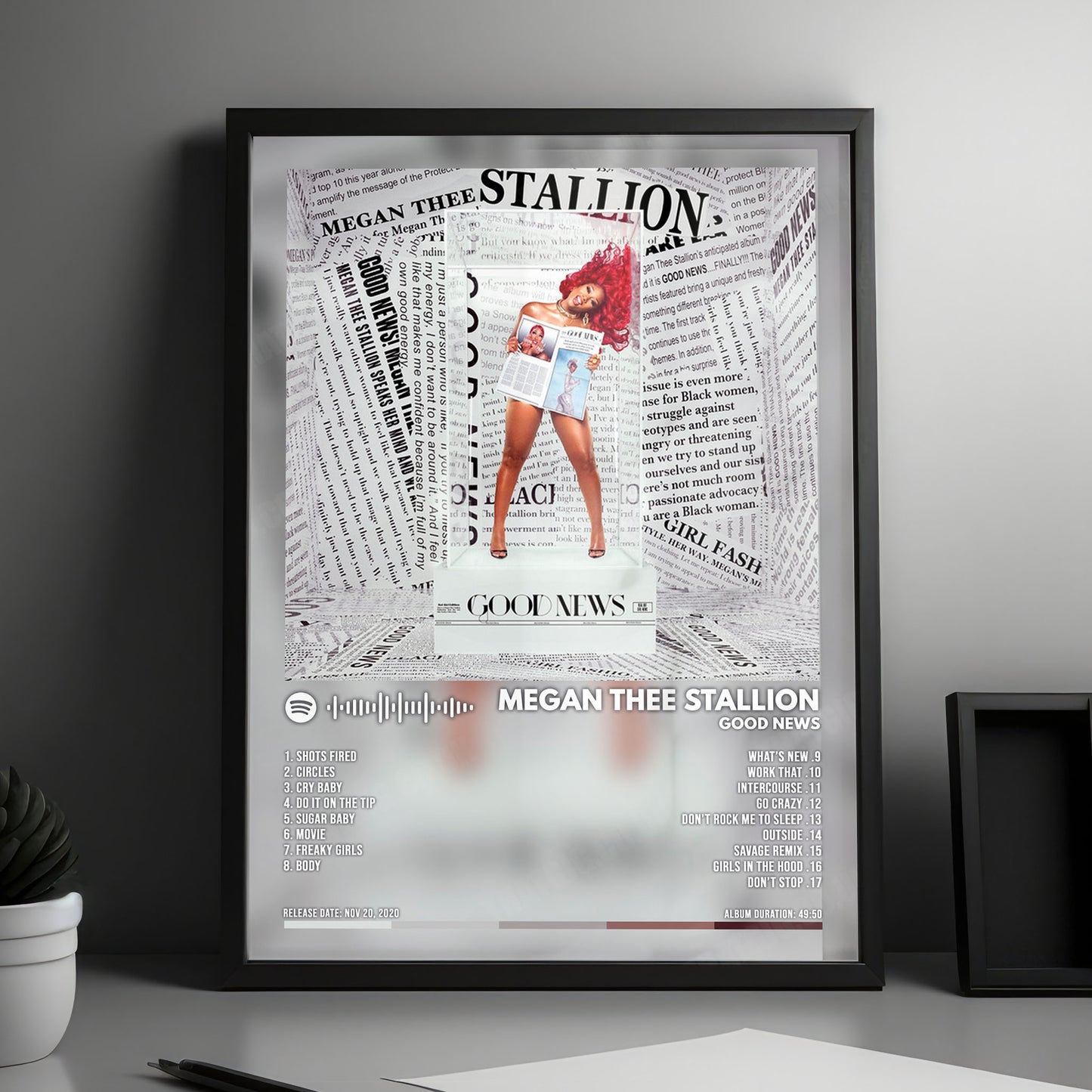 Megan Thee Stallion "Good News" Album Cover Poster - with Complete Tracklist