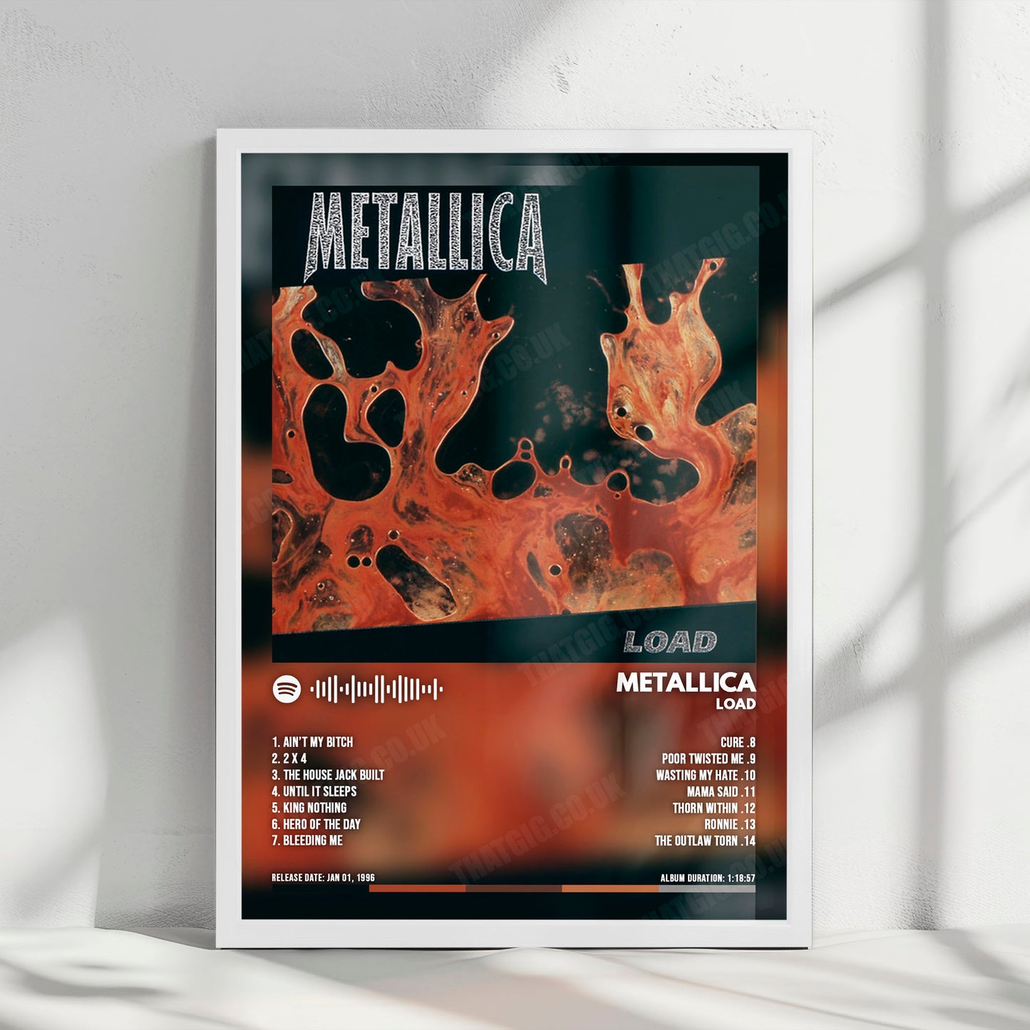 Metallica "Load" Album Cover Poster - with Complete Tracklist