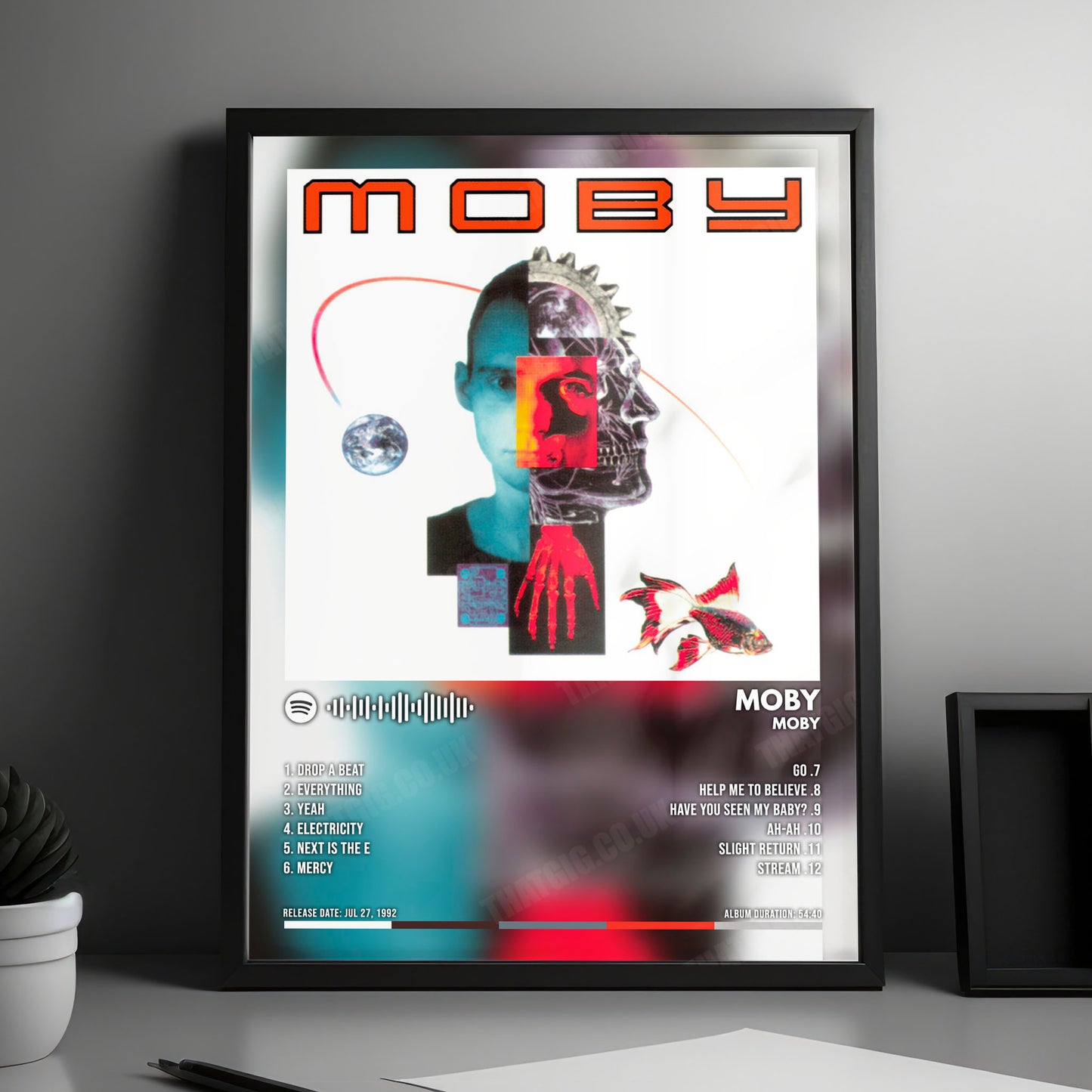 Moby "Moby" Album Cover Poster - with Complete Tracklist