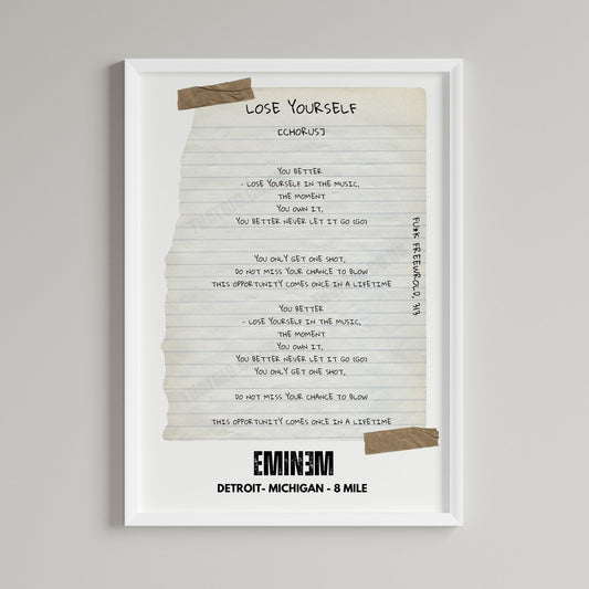 Eminem "Lose Yourself" Lyric Poster