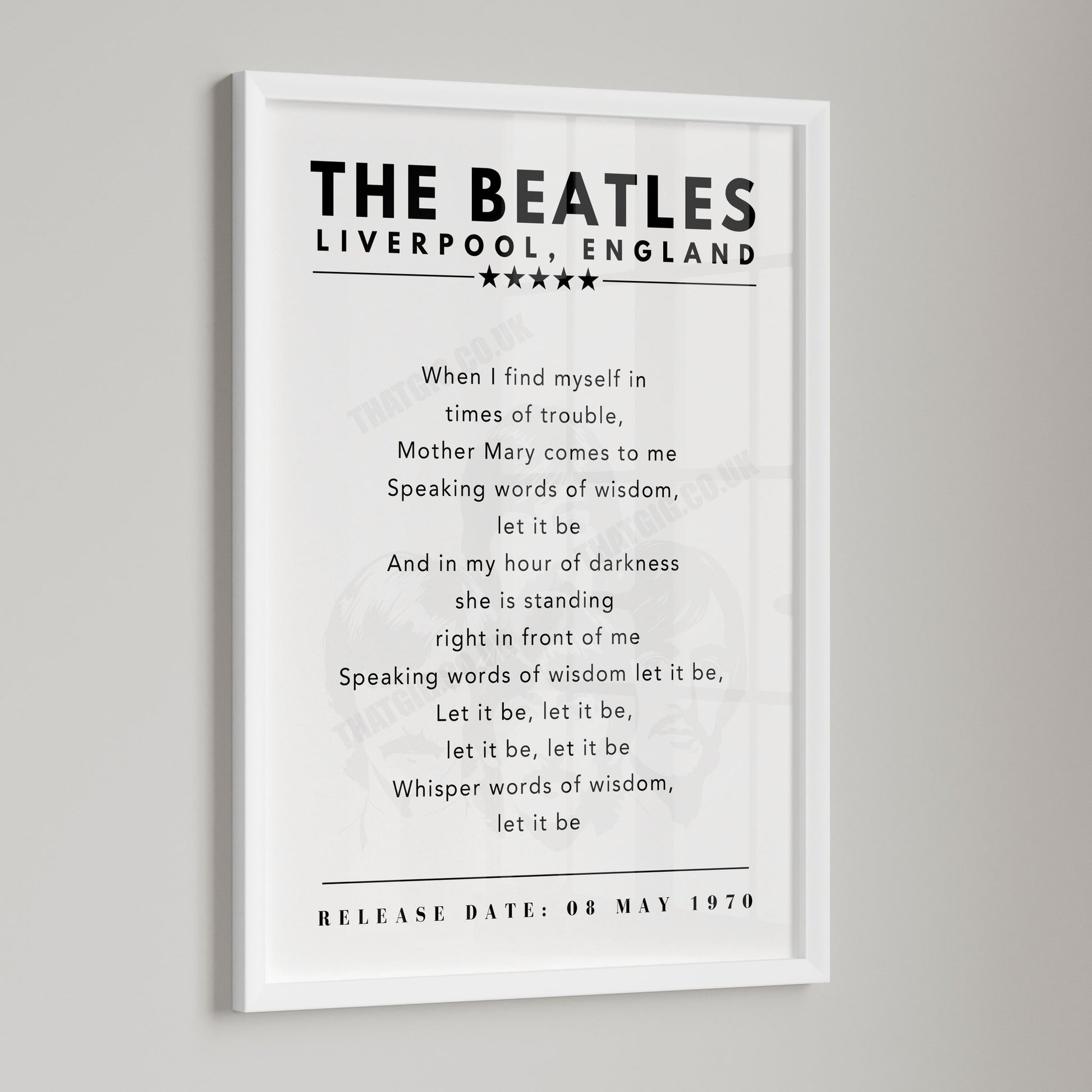 The Beatles Let It Be - Lyric Print Poster