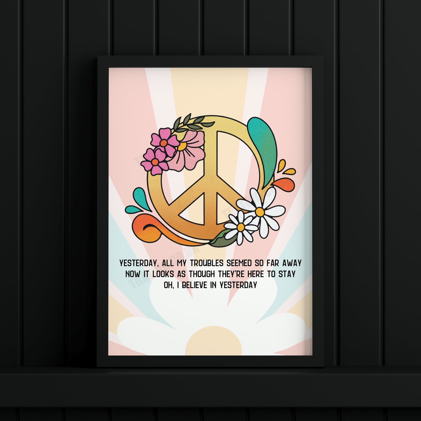 The Beatles - Lyric Print Art - Yesterday