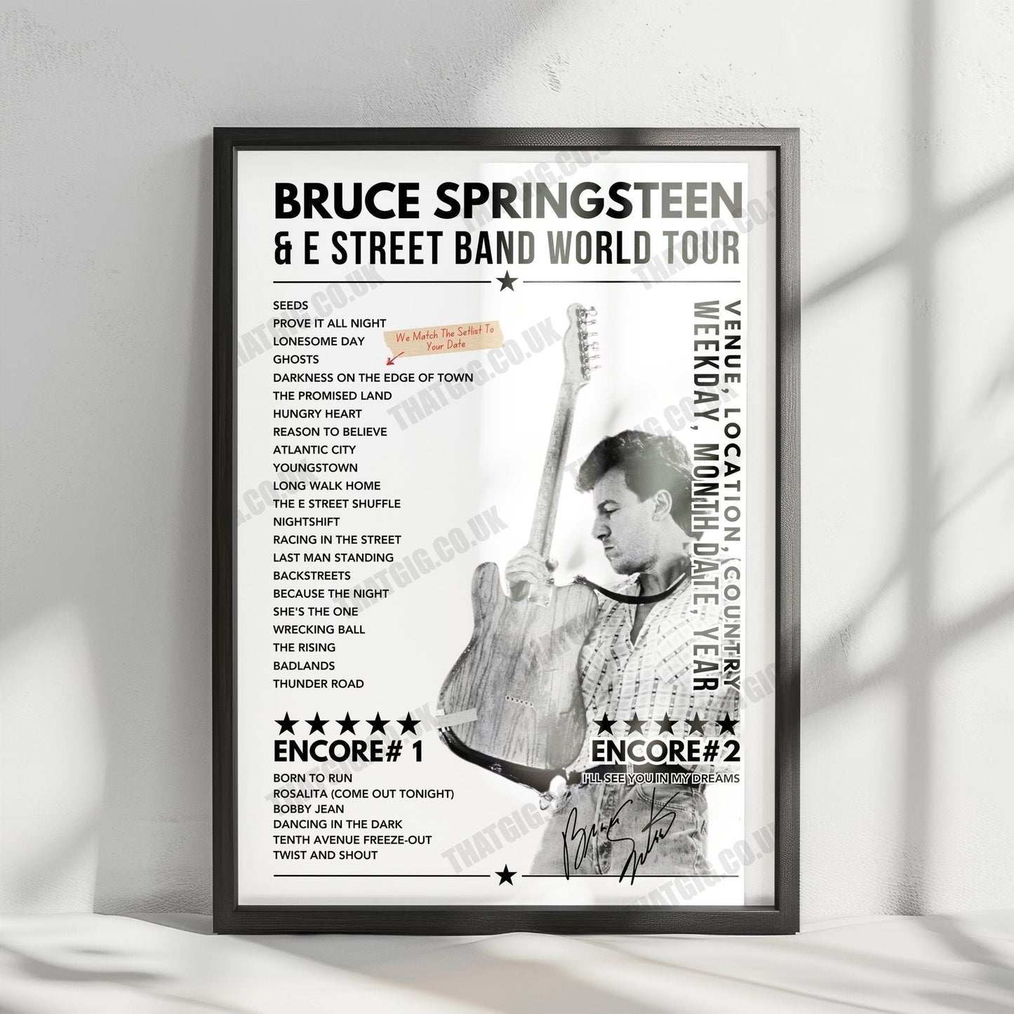 Bruce Springsteen Setlist Poster - Canada Life Centre, Winnipeg, Canada - November 13th, 2024