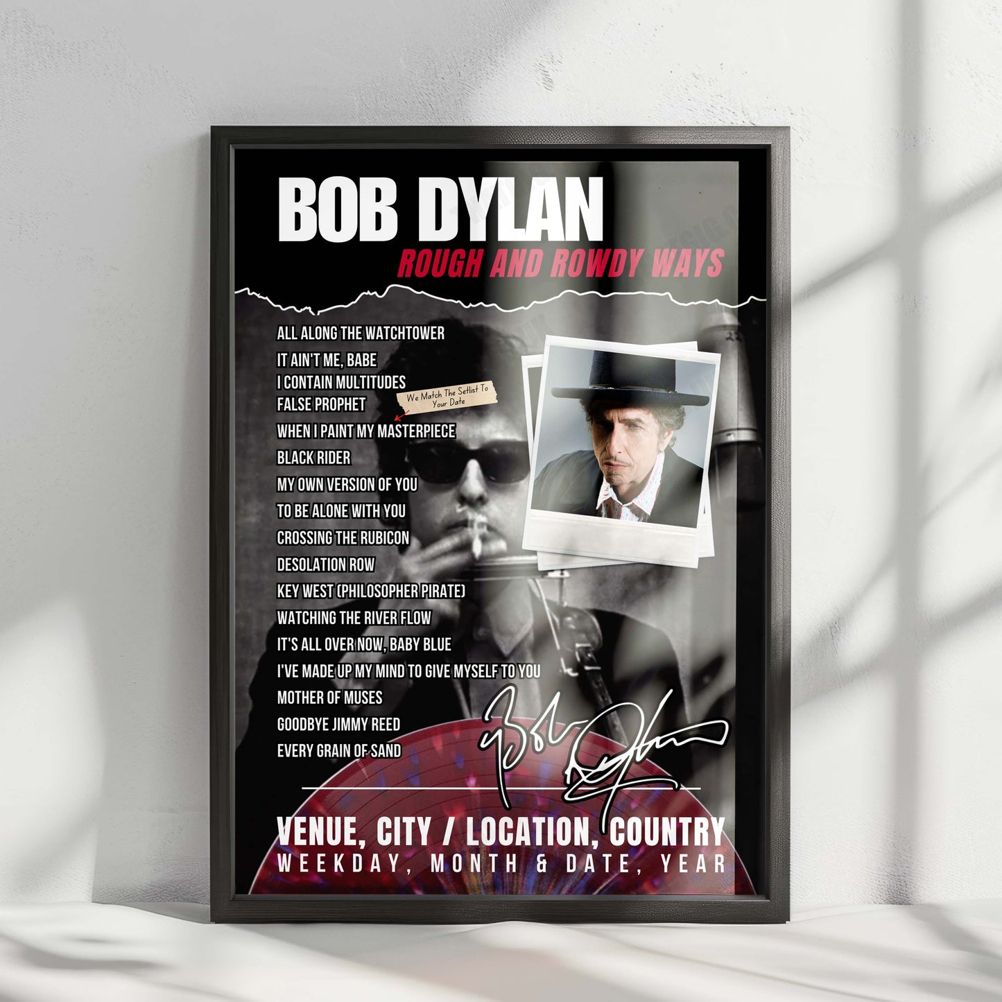 Bob Dylan Setlist Poster - Weidner Center for the Performing Arts, Green Bay - April 6th, 2025