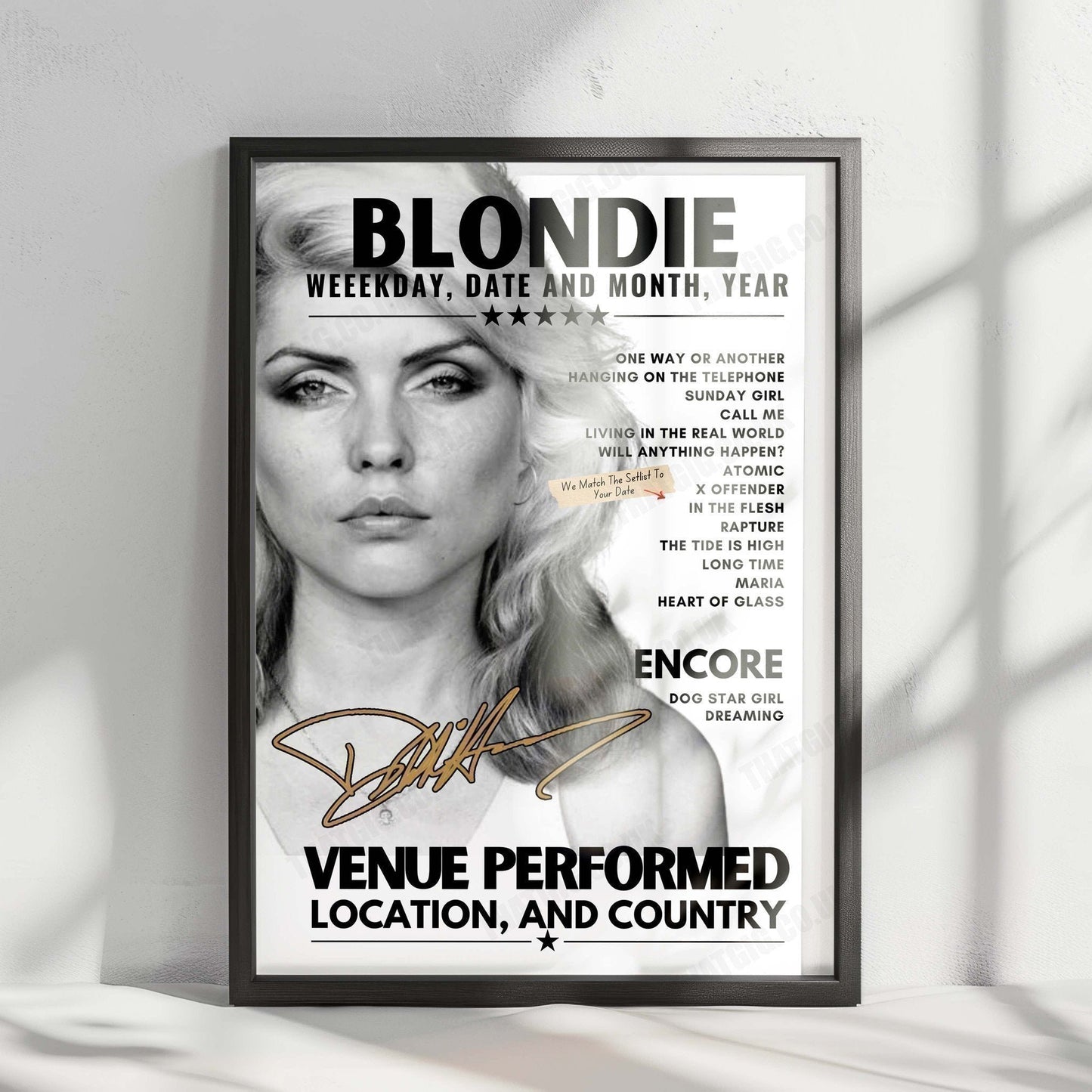 Blondie Setlist Poster - Coachella Festival 2023 - April 21st, 2023