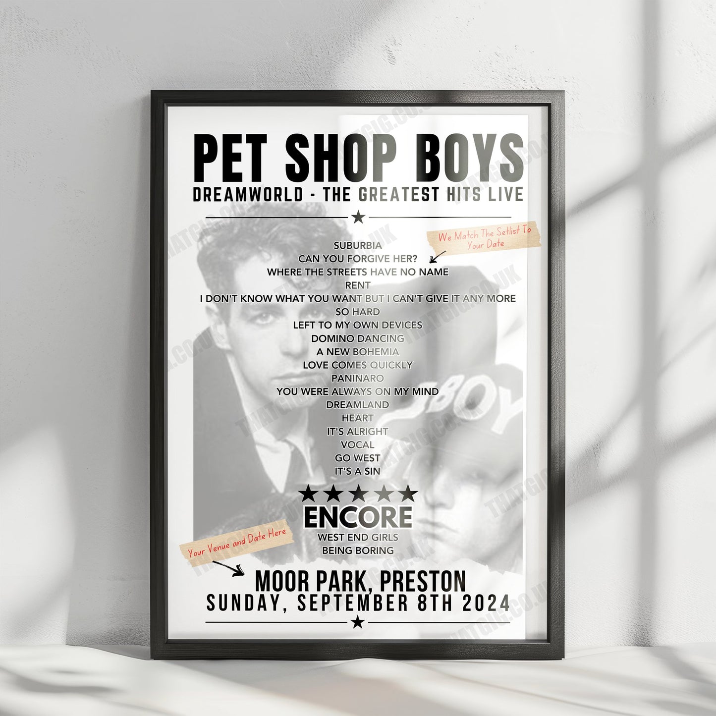 Pet Shop Boys Setlist Poster - Gran Canaria Arena, Las Palmas - July 16th, 2022