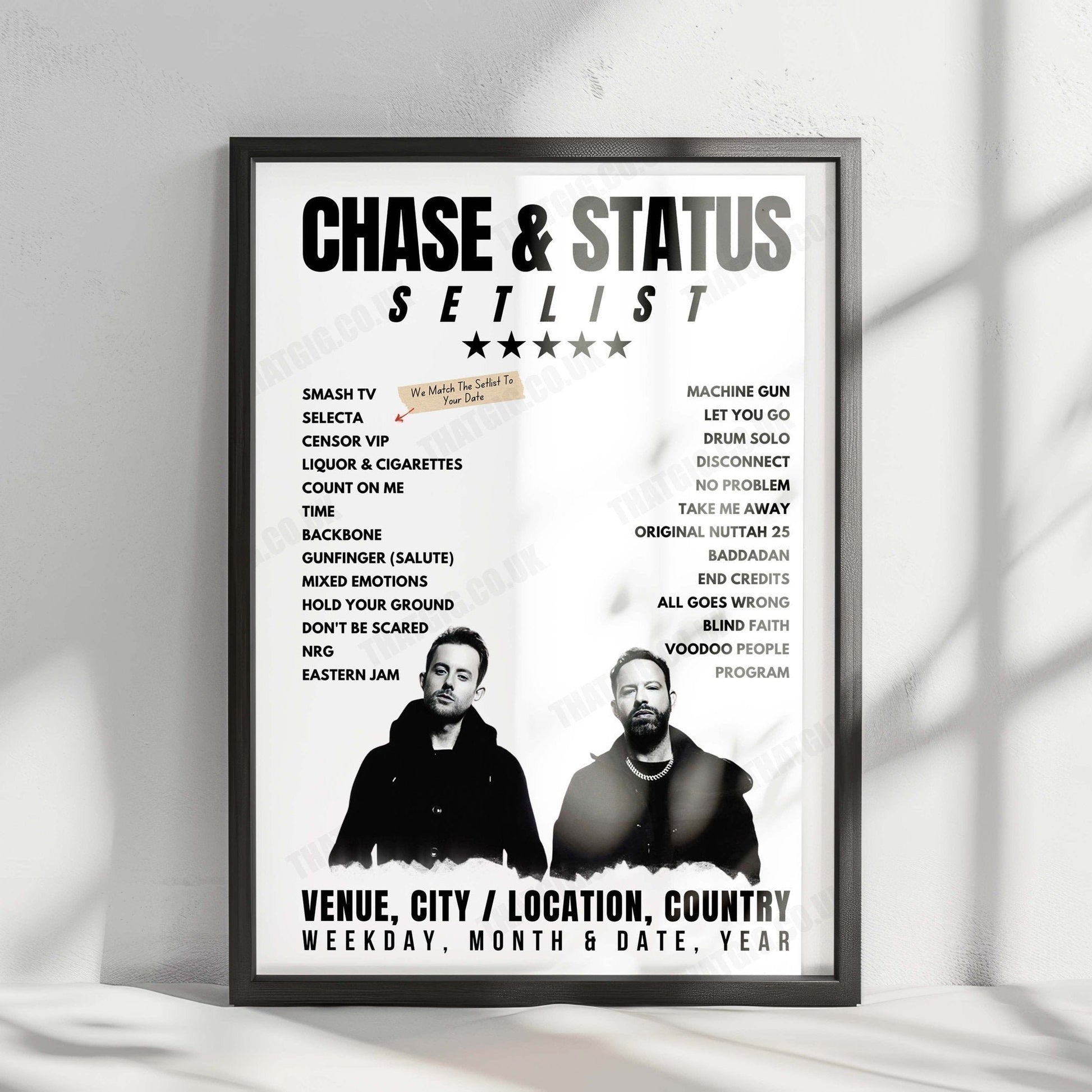 Chase & Status Setlist Poster - Field Day 2025 - January 1st, 2025