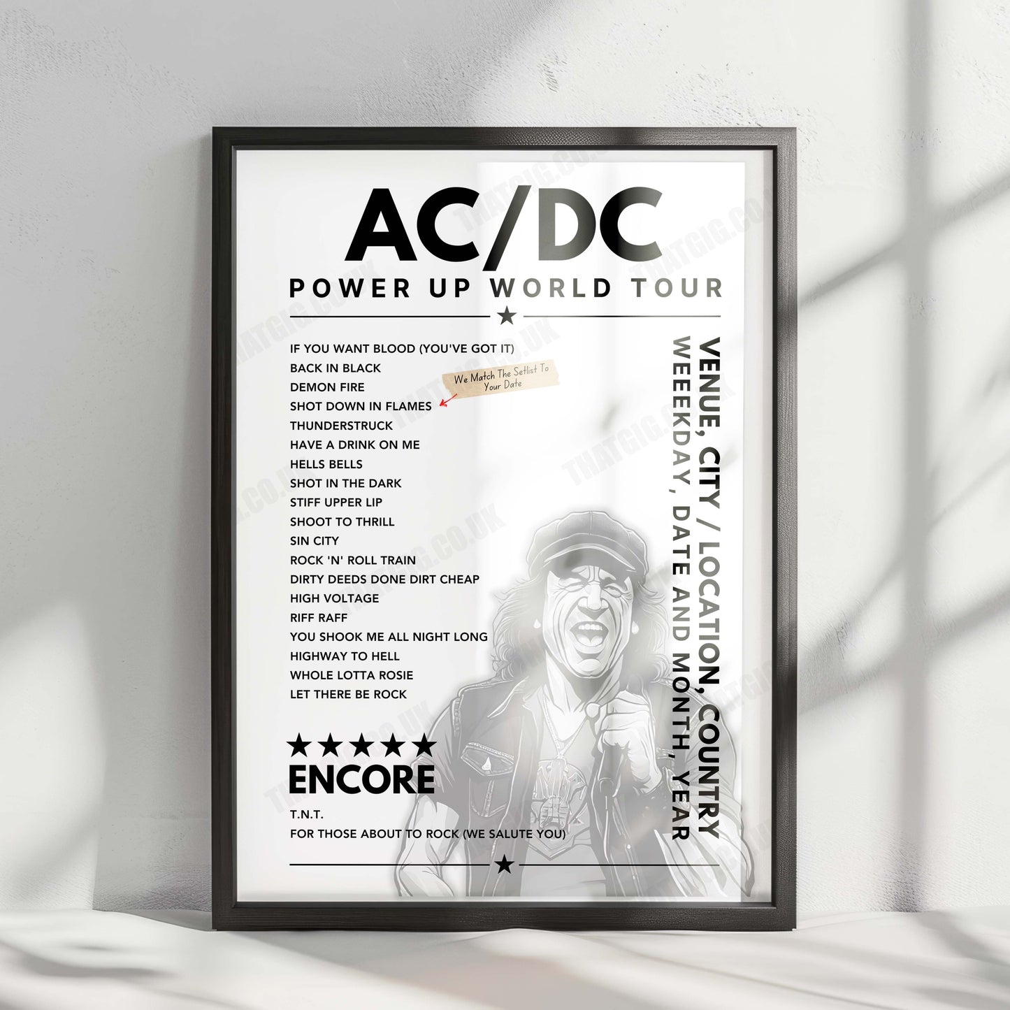 AC/DC Setlist Poster - AWD-Dome, Bremen - March 11th, 2009