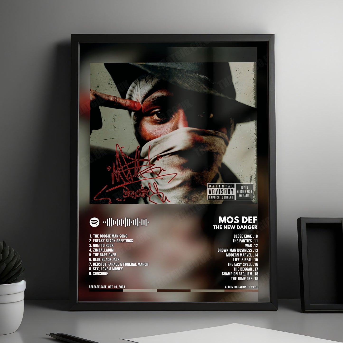 Mos Def "The New Danger" Album Cover Poster - with Complete Tracklist
