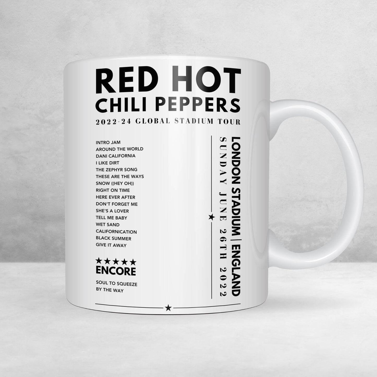Red Hot Chili Peppers Setlist Poster - at London Stadium - June 26th, 2022