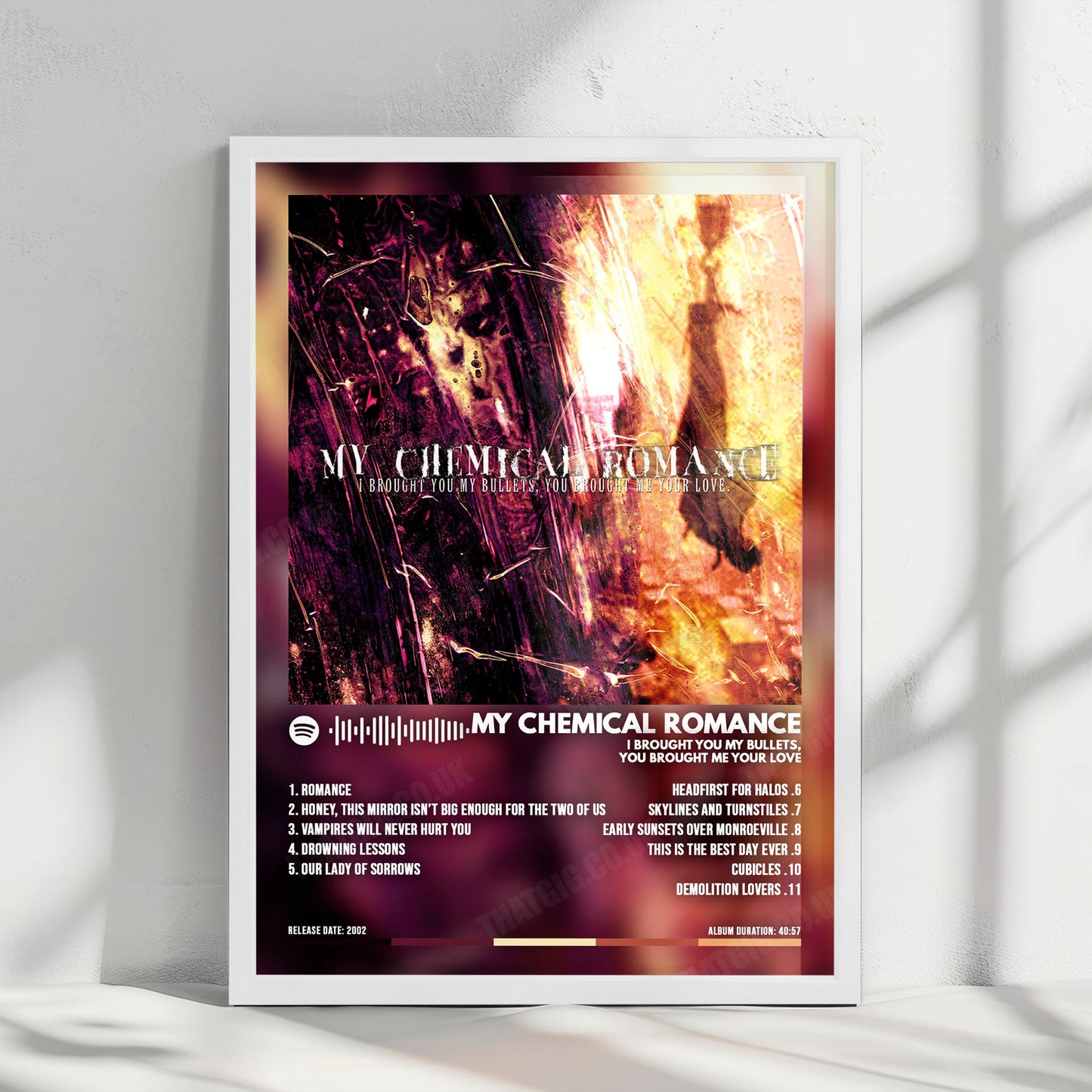 My Chemical Romance "I Brought You My Bullets, You Brought Me Your Love" Album Cover Poster - with Complete Tracklist