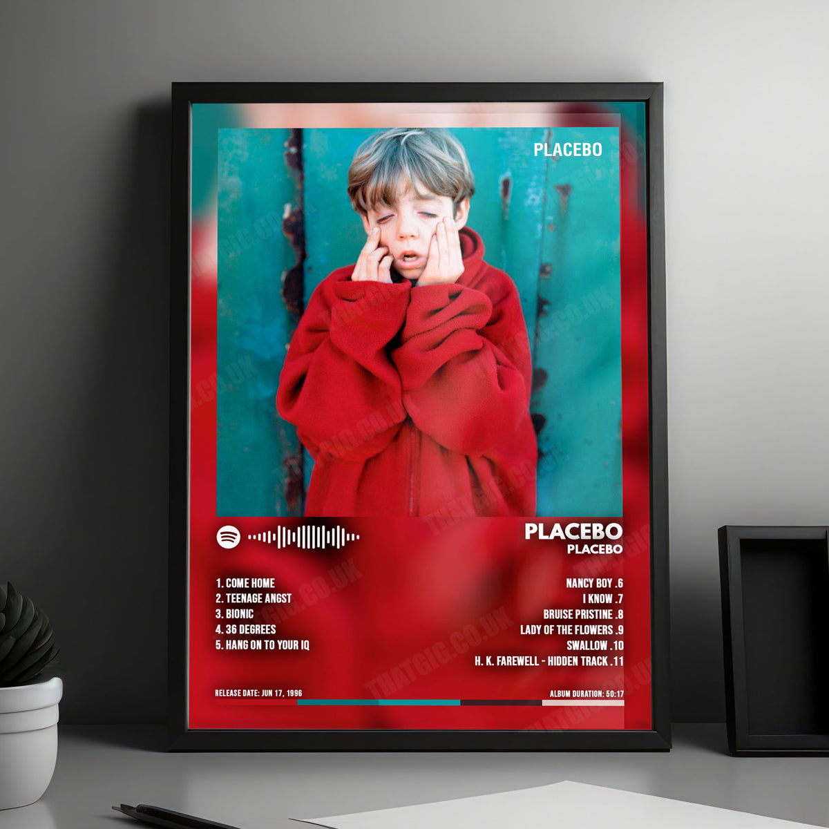 Placebo "Placebo" Album Cover Poster - with Complete Tracklist