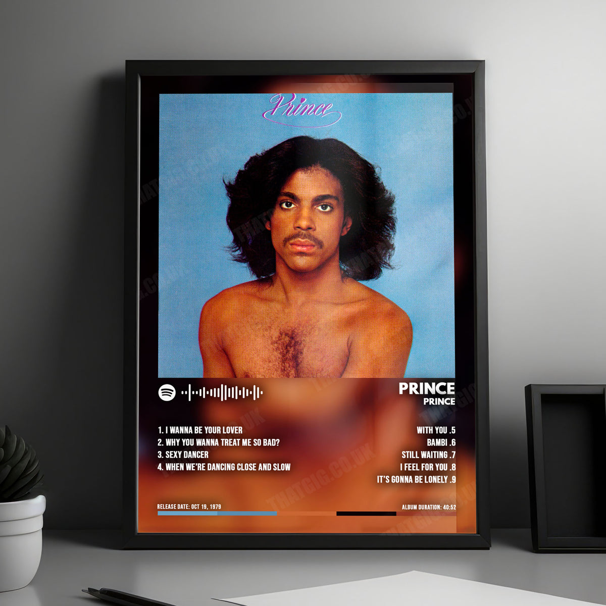 Prince "Prince" Album Cover Poster - with Complete Tracklist