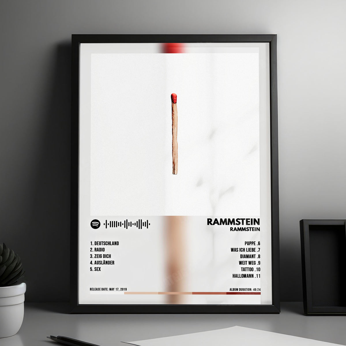 Rammstein "Rammstein" Album Cover Poster - with Complete Tracklist