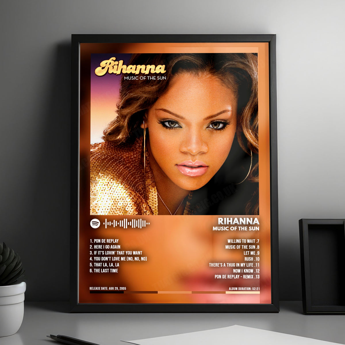 Rihanna "Music Of The Sun" Album Cover Poster - with Complete Tracklist
