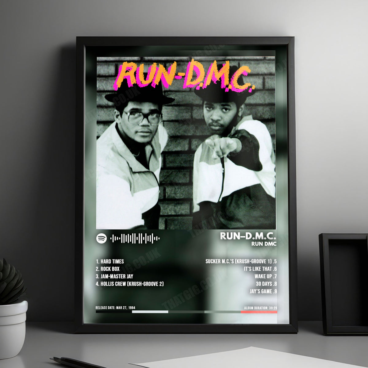 Run DMC "RUN DMC" Album Cover Poster - with Complete Tracklist