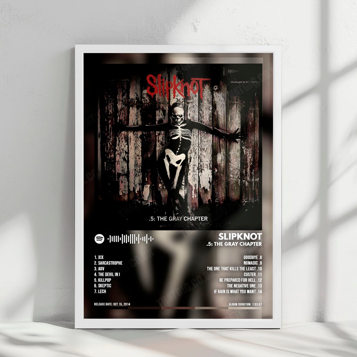 Slipknot ".5: The Gray Chapter " Album Cover Poster - with Complete Tracklist