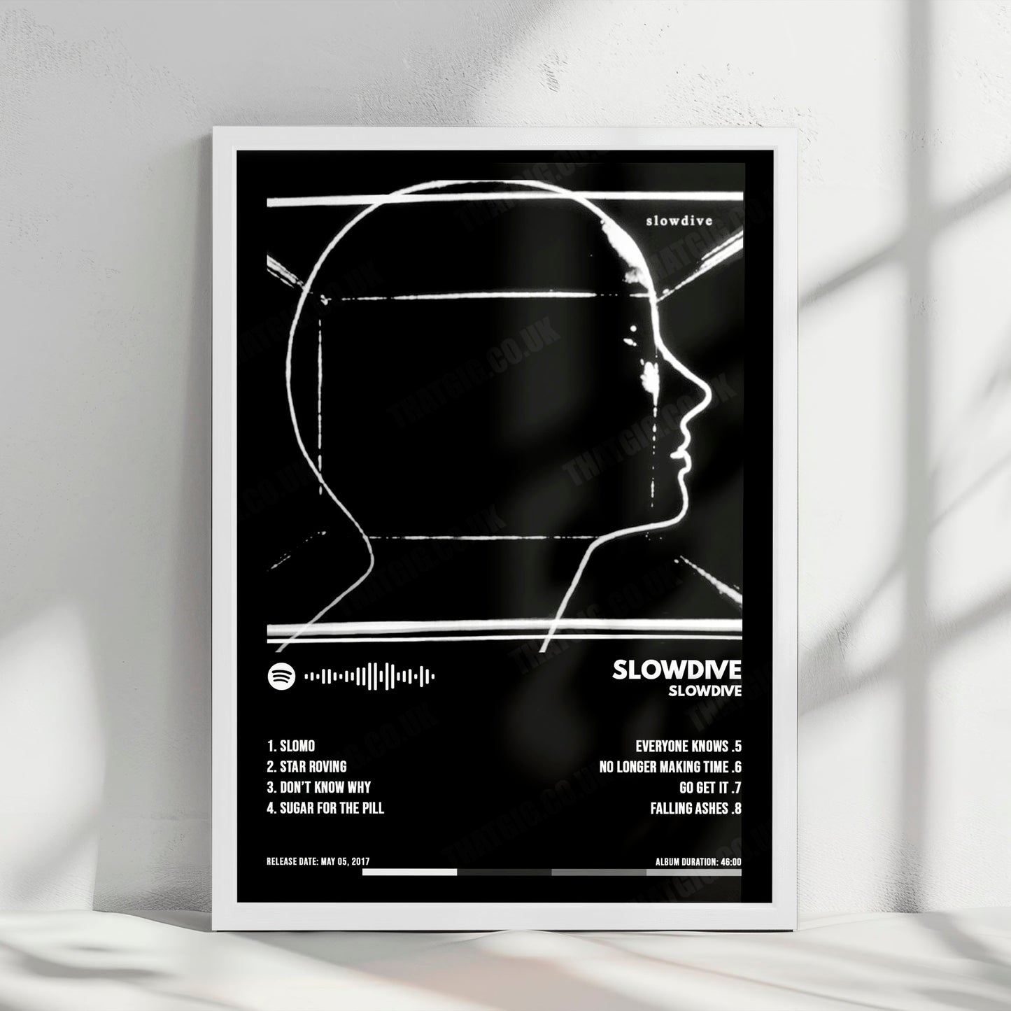 Slowdive "Slowdive" Album Cover Poster - with Complete Tracklist