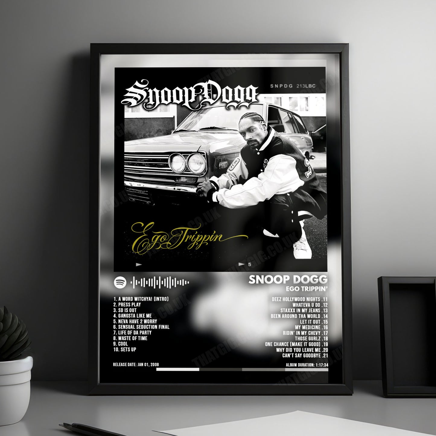 Snoop Dogg "Ego Trippin'" Album Cover Poster - with Complete Tracklist