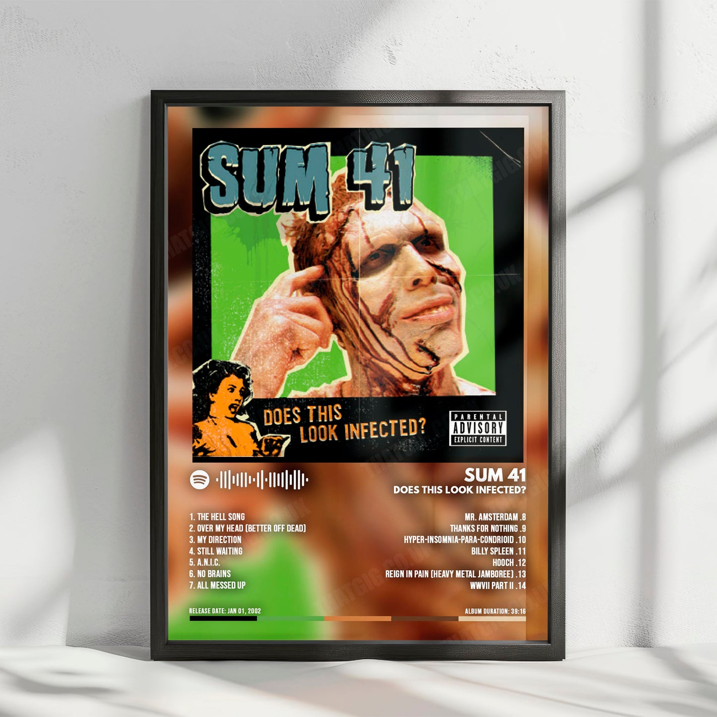 Sum 41 "Does This Look Infected? " Album Cover Poster - with Complete Tracklist