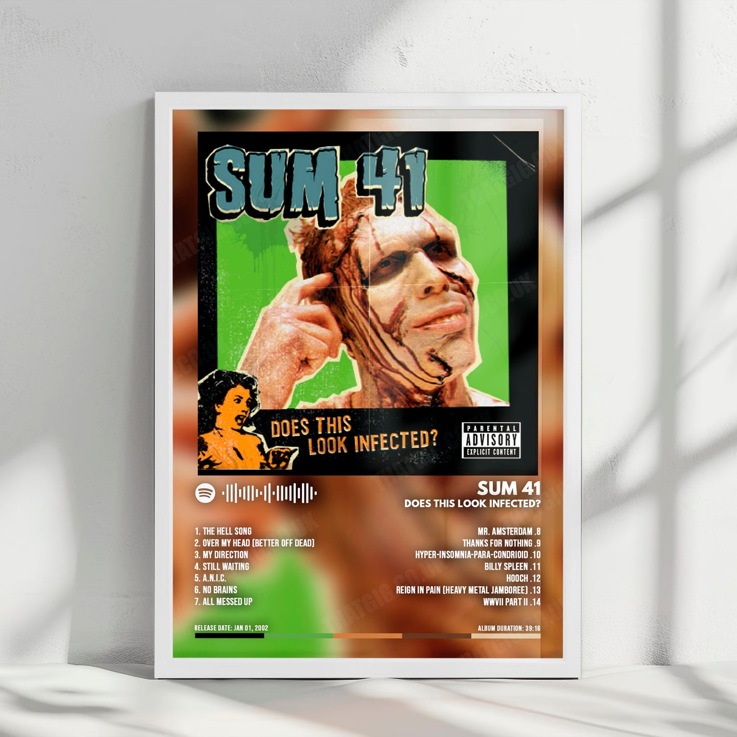 Sum 41 "Does This Look Infected? " Album Cover Poster - with Complete Tracklist