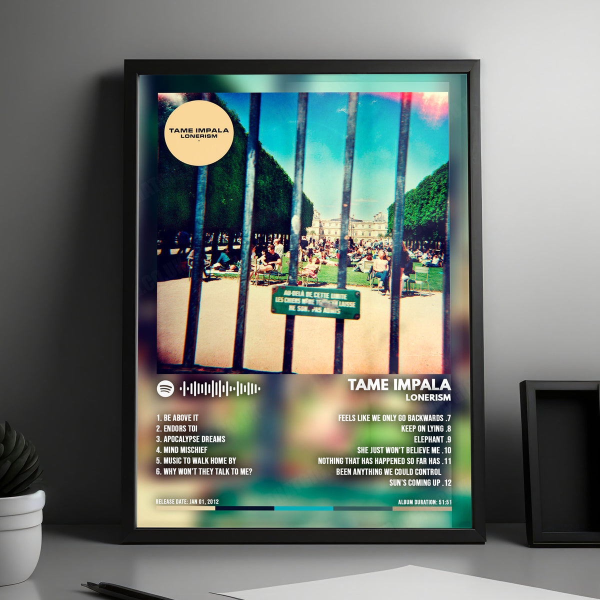 Tame Impala "Lonerism" Album Cover Poster - with Complete Tracklist