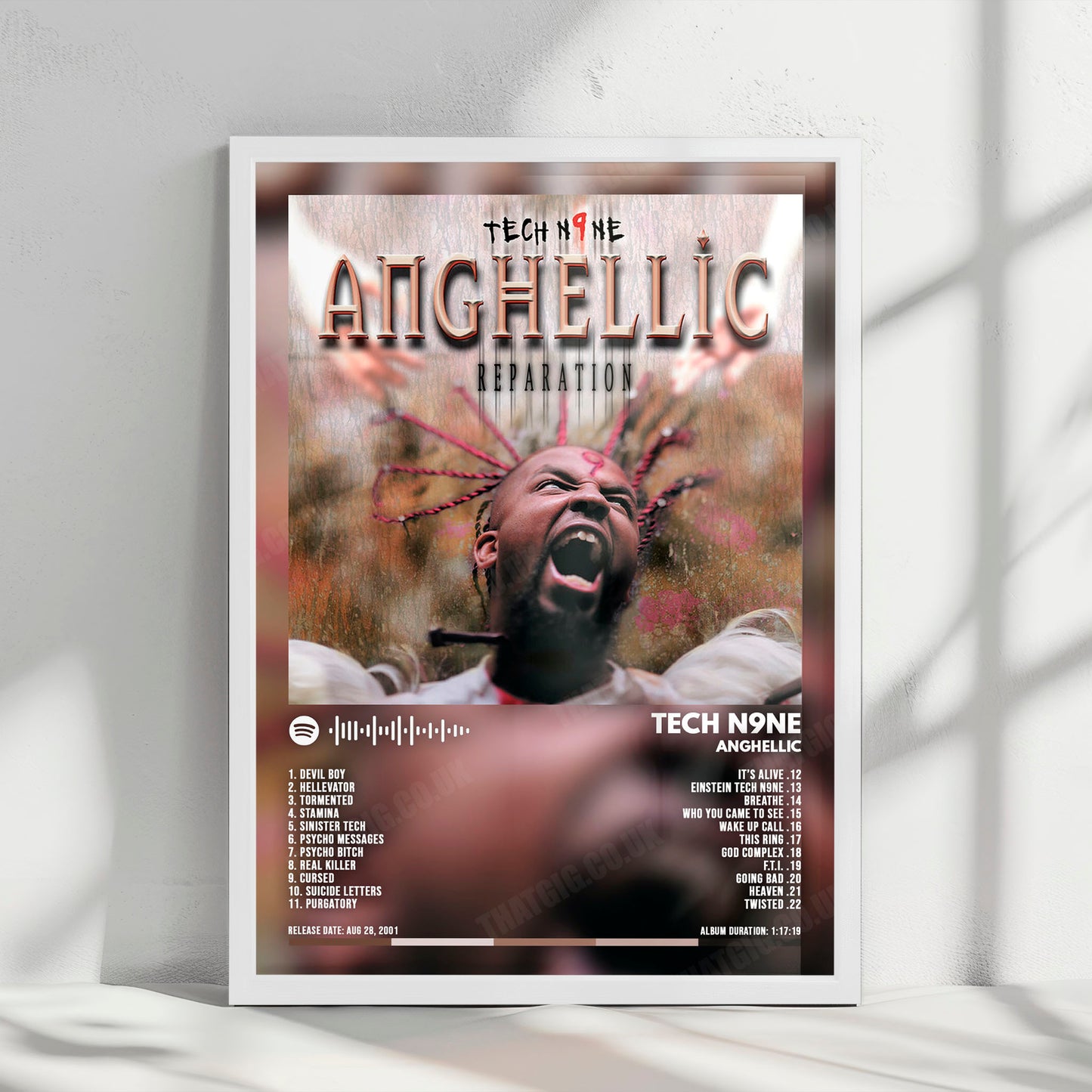 Tech N9ne "Anghellic " Album Cover Poster - with Complete Tracklist